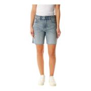 G-star Hög Midja Denim Bermuda Shorts Blue, Dam