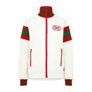 Gucci Logo Zip-Up Track Jacket Almond White, Dam