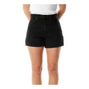 Nudie Jeans Högmidjade Breda Ben Denim Shorts Black, Dam