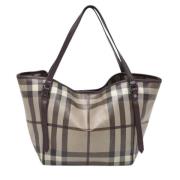 Burberry Vintage Pre-owned Belagd canvas totevskor Brown, Dam