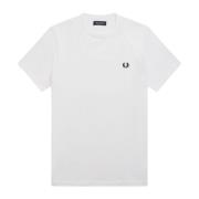 Fred Perry Logo Jersey Bomull T-shirt Regular Fit White, Herr