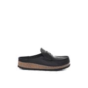 Birkenstock Svarta Moccasin Stil Sandaler Black, Herr