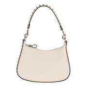 Valentino Garavani Guldton Rockstud Liten Hobo Väska Beige, Dam