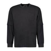 Sacai Bomull Jersey Sweatshirt Herr Kollektion Gray, Herr