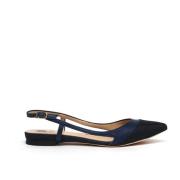 L'arianna Blått Läder och Lurex Slingback Blue, Dam