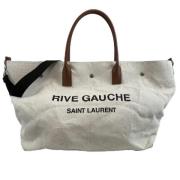 Yves Saint Laurent Vintage Pre-owned Canvas totevskor White, Dam