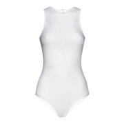 Wolford Vit Grid Net Body Top White, Dam