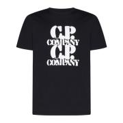 C.p. Company Logo Print Crew Neck T-shirt Black, Herr