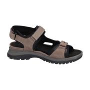 Waldläufer Bred passform nubuck lädersandal - grå Gray, Dam