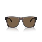 Emporio Armani Bruna kuddformade solglasögon med mörka linser Brown, U...