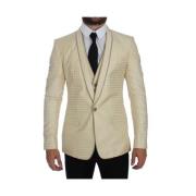 Dolce & Gabbana Beige Polka Dot Blazer Beige, Herr