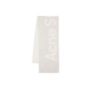 Acne Studios Logo Jacquard Wool Scarf Gray, Dam