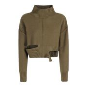 MM6 Maison Margiela Stilren Pullover Tröja för Kvinnor Green, Dam