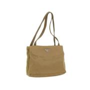 Prada Vintage Pre-owned Nylon prada-vskor Beige, Dam