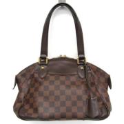 Louis Vuitton Vintage Pre-owned Tyg axelremsvskor Brown, Dam