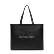 Calvin Klein Sculpted Slim Tote, Höst/Vinter Kollektion Black, Dam