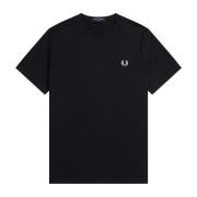 Fred Perry Svart T-shirt med Grafiskt Tryck Black, Herr