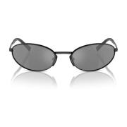 Prada Elegant Oval Solglasögon med Logotyp Black, Unisex