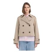 Replay Beige Vattentät Bomull Trenchcoat Beige, Dam