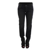 Ermanno Scervino Klassiska Blå Slim-Fit Boyfriend Jeans Black, Dam