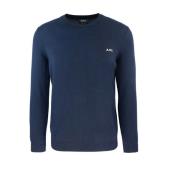 A.p.c. Crew Neck Sweater Blue, Herr