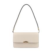 Pourchet Paris Elegant Crossbody Väska Ecru Beige, Dam