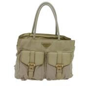 Prada Vintage Pre-owned Canvas prada-vskor Beige, Dam