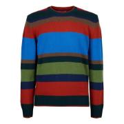 Gallo Grön Ull Kashmir Crew-Neck Tröja Multicolor, Herr