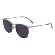 Lacoste Stiliga solglasögon i silver och blå Gray, Unisex