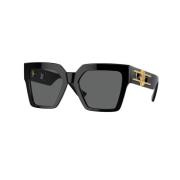 Versace Stiliga solglasögon i svart och grå Black, Dam