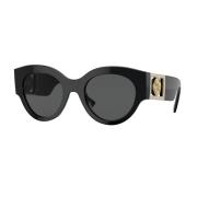 Versace Stiliga Svarta Solglasögon med Mörkgrå Black, Dam