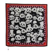 Dolce & Gabbana Silk Panda Print Shawl Wrap Scarf Multicolor, Herr