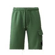 C.p. Company Lätt Fleece Utility Shorts Anka Grön Green, Herr