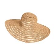 Ibeliv Handgjord Raffia Capeline Hat Miaro Beige, Dam