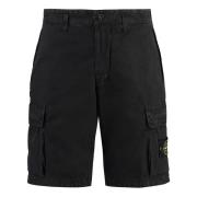 Stone Island Bomull Bermuda Shorts med Fickor Black, Herr