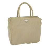 Prada Vintage Pre-owned Nylon totevskor Beige, Dam