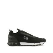 Emporio Armani EA7 Svart Stickad Sneakers Logotyptryck Black, Herr