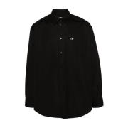 Off White Svart Poplin Logoskjorta Black, Herr