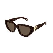 Chloé Stiliga Havana Brun Solglasögon Brown, Unisex