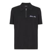 Balmain Polo t-shirt med korta ärmar och signaturbroderi Black, Herr