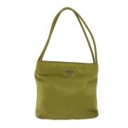 Prada Vintage Pre-owned Tyg axelremsvskor Green, Dam