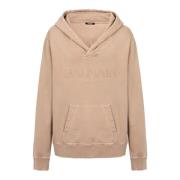 Balmain Hoodie med vintage brodyr Beige, Herr