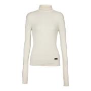 Balmain Stickad polotröja Beige, Dam