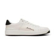 Balmain Kalvskinn B-Court-tränare med logotyp White, Herr