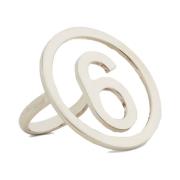 Maison Margiela Silver Logo Mässing Ring Smycken Gray, Dam