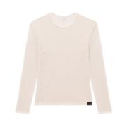 Courrèges Mesh Long Sleeve T-shirt Beige, Herr