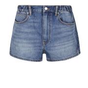 Alexander Wang Präglade Sidopaneler Marathon Shorts Blue, Dam