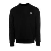 Fred Perry Randig Sweatshirt med Rund Hals Black, Herr