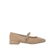 ALMA EN PENA Ballerinaskor med strassrem Beige, Dam