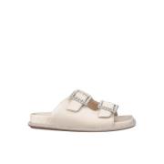 Alma EN Pena Glittrande Platt Sandal White, Dam